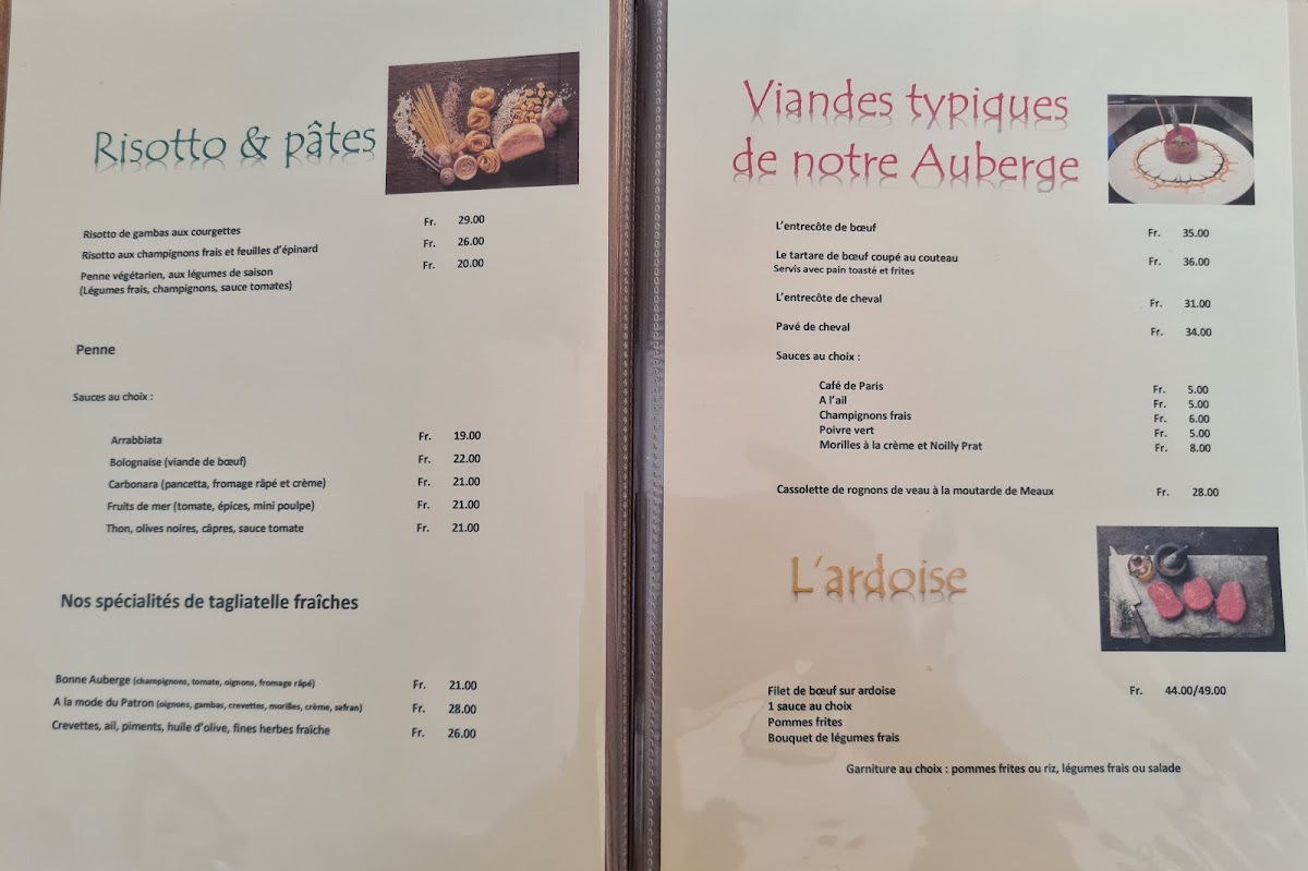 Menu Auberge Le St-Sulpice-1